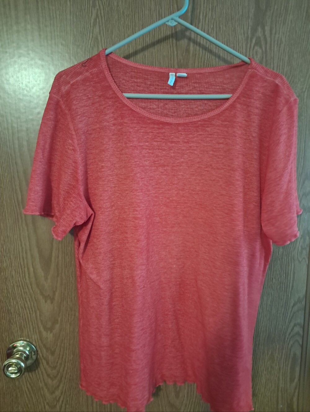Cato Coral Scoop Neck Short Sleeve Top